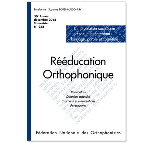 Image principale de N° 252 - L'implant cochléaire chez le jeune enfant (pdf)